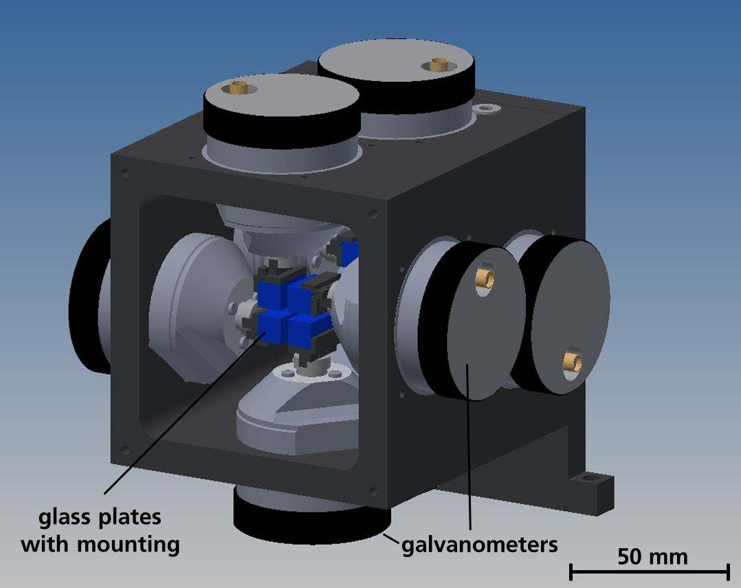 Figure 12: 3D drawing of the mechanical design for the x-y-control unit.